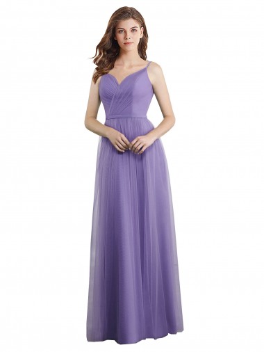 Tulle A-Line Long Sleeveless V-Back Formal Dress / Bridesmaid Dress Cairns