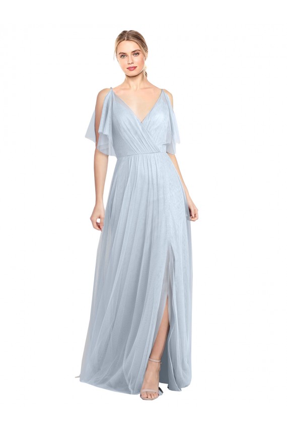 Tulle A-Line Long Flutter Sleeves V-Back Bridesmaid Dress / Evening Dress Cairns
