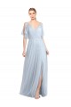 Tulle A-Line Long Flutter Sleeves V-Back Bridesmaid Dress / Evening Dress Cairns