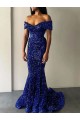 Velvet Sequin Mermaid Sweep Train Sleeveless Prom Dress Cairns