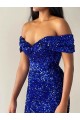 Velvet Sequin Mermaid Sweep Train Sleeveless Prom Dress Cairns