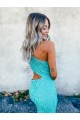 Velvet Sequin Mermaid Sweep Train Sleeveless Long Prom Dress / Evening Dress Cairns