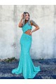 Velvet Sequin Mermaid Sweep Train Sleeveless Long Prom Dress / Evening Dress Cairns