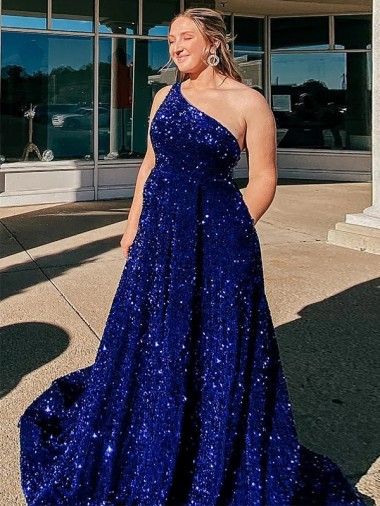 Velvet Sequin A-Line Sweep Train Sleeveless Prom Dress / Evening Dress Cairns