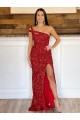 Velvet Sequin Sheath Sweep Train Sleeveless Long Prom Dress Cairns