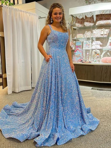 Velvet Sequin Court Train Sleeveless Prom Dress / Evening Dress Cairns
