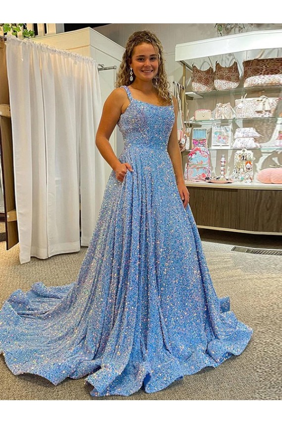 Velvet Sequin Court Train Sleeveless Prom Dress / Evening Dress Cairns
