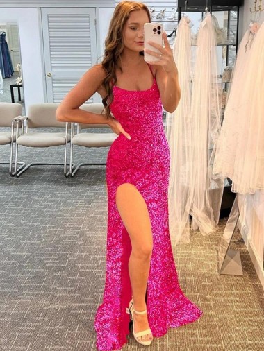 Velvet Sequin Sheath Sweep Train Sleeveless Spaghetti Straps Evening Dresses Cairns