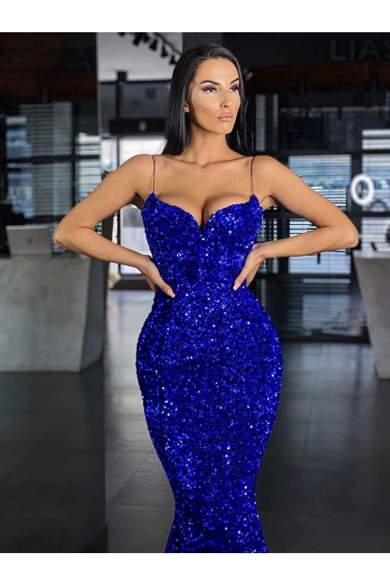 Velvet Sequin Mermaid Sleeveless Prom Dress / Evening Dress Cairns