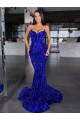 Velvet Sequin Mermaid Sleeveless Prom Dress / Evening Dress Cairns