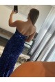 Velvet Sequin Sheath Sweep Train Sleeveless High Side Slit Prom Dress Cairns