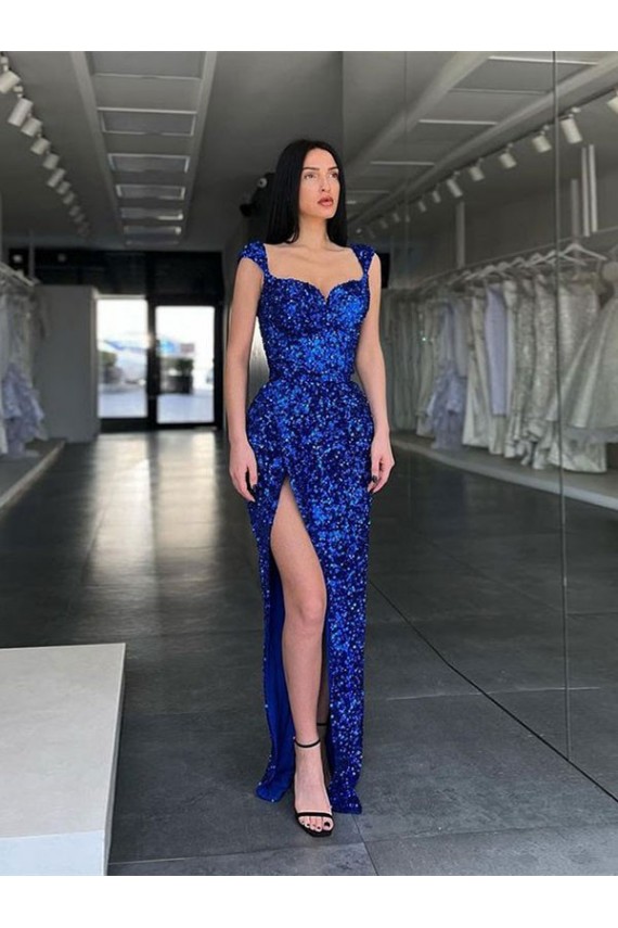 Velvet Sequin Long Sweep Train Sleeveless Spaghetti Straps Prom Dress / Evening Dress Cairns