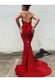 Velvet Sequin Mermaid Court Train Sleeveless Long Prom Dress / Evening Dress Cairns