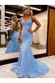 Velvet Sequin Sheath Sweep Train Sleeveless Long Prom Dress / Evening Dress Cairns