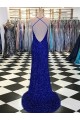 Velvet Sequin Long Sweep Train Sleeveless V-Neck Prom Dress / Evening Dress Cairns