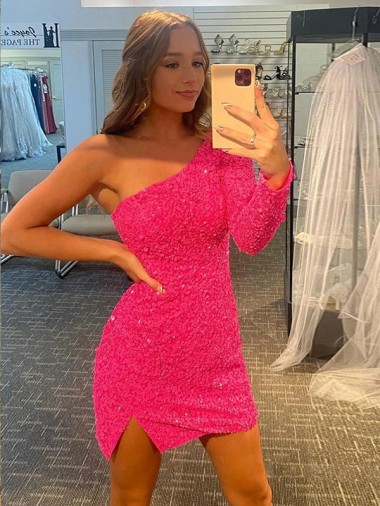 Velvet Sequin Sheath Short Long Sleeves Prom Dress / Evening Dress Cairns