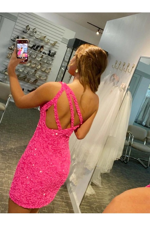 Velvet Sequin Short Sleeveless Velvet Sequin Homecoming Dress Cairns