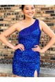 Velvet Sequin Sheath Short Sleeveless Prom Dress Cairns
