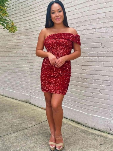 Velvet Sequin Short Sleeveless Prom Dress Cairns