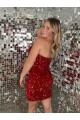 Velvet Sequin Short Sleeveless Sweetheart Prom Dress Cairns