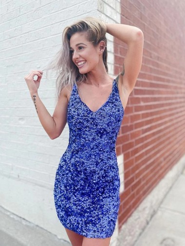 Velvet Sequin Sheath Short Sleeveless Velvet Sequin Evening Dress Cairns