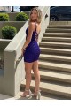 Velvet Sequin Sheath Short Sleeveless V-Neck Prom Dress Cairns
