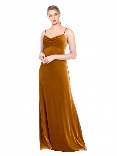 Stretch Velvet A-Line Long Sleeveless Prom Dress / Bridesmaid Dress Cairns