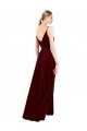 Stretch Velvet A-Line Long Sleeveless V-Back Bridesmaid Dress / Evening Dress Cairns