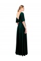Stretch Velvet A-Line Long Flutter Sleeves V-Back Prom Dress / Bridesmaid Dress Cairns