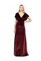 Stretch Velvet A-Line Long Flutter Sleeves Open Back Prom Dress / Bridesmaid Dress Cairns