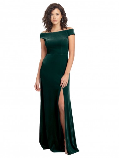 Stretch Velvet A-Line Long Cap Sleeves Formal Evening Gown / Prom Dress / Bridesmaid Dress Cairns