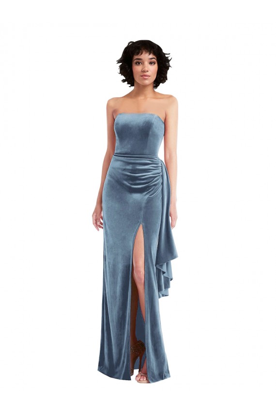 Stretch Velvet Sheath Long Sleeveless Low Back Formal Evening Gown / Prom Dress / Bridesmaid Dress Cairns
