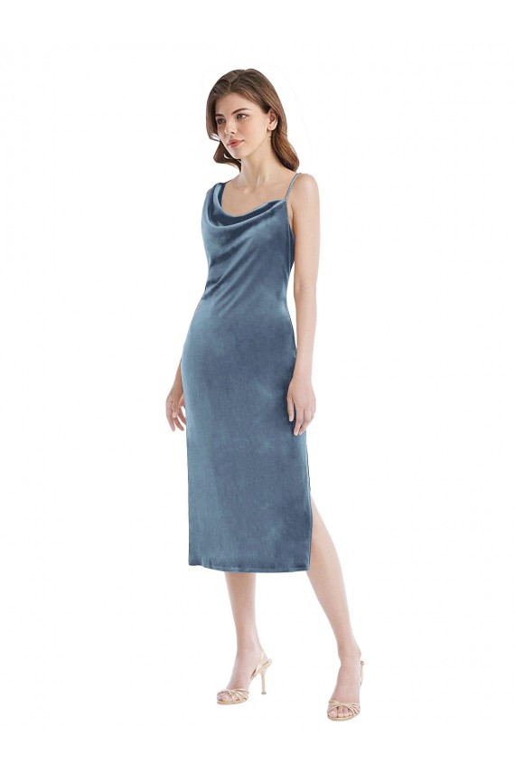 Stretch Velvet Sheath Long Sleeveless Semi Formal Evening Dress / Prom Dress / Bridesmaid Dress Cairns