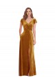 Stretch Velvet Sheath Long Cap Sleeves Formal Evening Gown / Prom Dress / Bridesmaid Dress Cairns