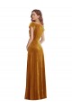 Stretch Velvet Sheath Long Cap Sleeves Formal Evening Gown / Prom Dress / Bridesmaid Dress Cairns