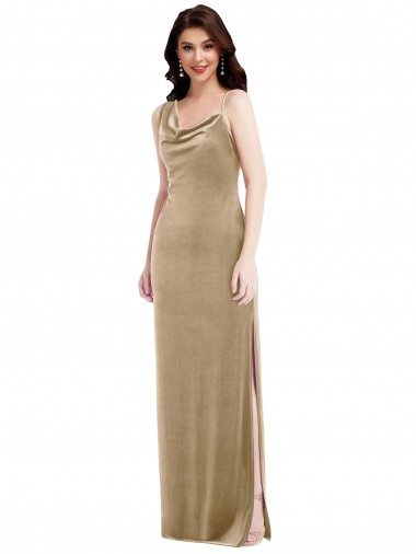 Stretch Velvet Sheath Long Sleeveless Black Tie Evening Gown / Prom Dress / Bridesmaid Dress Cairns