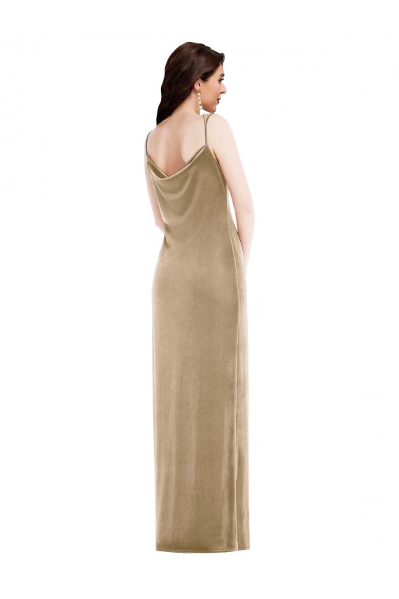 Stretch Velvet Sheath Long Sleeveless Black Tie Evening Gown / Prom Dress / Bridesmaid Dress Cairns
