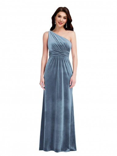 Stretch Velvet A-Line Long Sleeveless Bridesmaid Dress / Evening Dress Cairns
