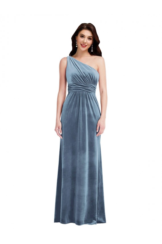 Stretch Velvet A-Line Long Sleeveless Bridesmaid Dress / Evening Dress Cairns