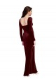 Stretch Velvet A-Line Long Long Sleeves Low Back Prom Dress / Bridesmaid Dress Cairns
