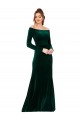 Stretch Velvet Sheath Long Long Sleeves Formal Evening Gown / Prom Dress / Bridesmaid Dress Cairns