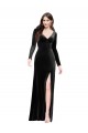 Stretch Velvet Column Long Long Sleeves V-Back Formal Evening Gown / Prom Dress / Bridesmaid Dress Cairns