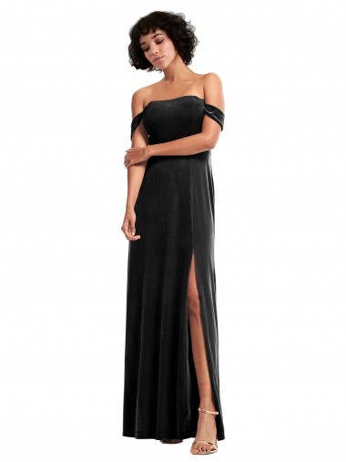 Stretch Velvet A-Line Sleeveless Black Formal Evening Gown / Prom Dress / Bridesmaid Dress Cairns