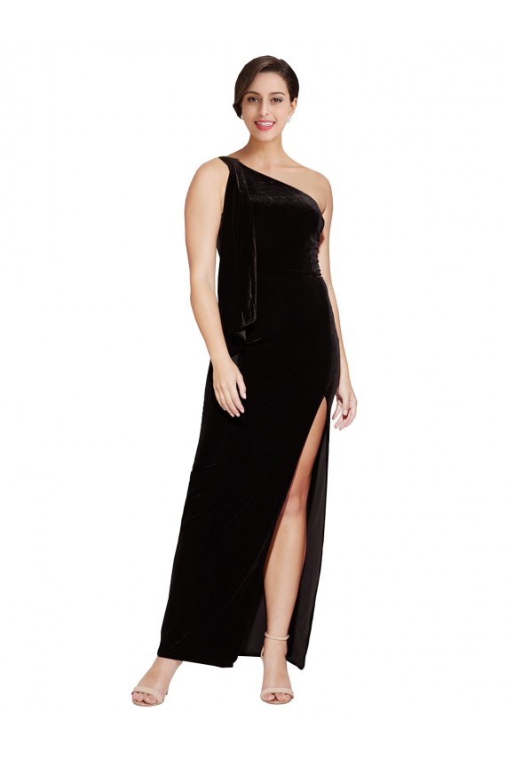 Stretch Velvet Sheath Long Sleeveless Formal Evening Gown / Prom Dress / Bridesmaid Dress Cairns
