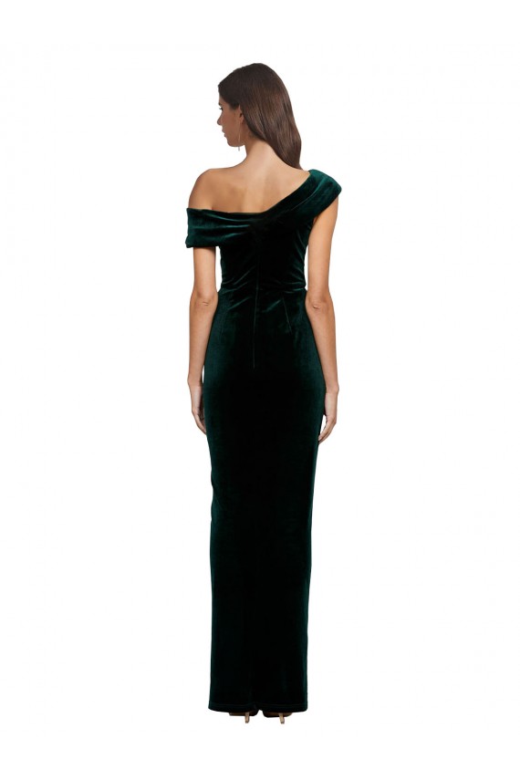 Stretch Velvet Sheath Long Sleeveless High Low Evening Gown / Prom Dress / Bridesmaid Dress Cairns