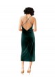 Stretch Velvet Sheath Midi Length Sleeveless Criss Cross Open Back Formal Dress / Bridesmaid Dress Cairns