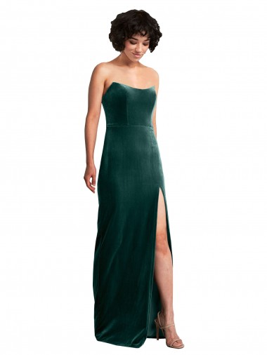 Stretch Velvet Sheath Long Sleeveless Low Back Black Tie Evening Gown / Prom Dress / Bridesmaid Dress Cairns