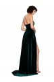 Stretch Velvet A-Line Sweep Train Sleeveless Low Back Semi Formal Evening Dress / Prom Dress / Bridesmaid Dress Cairns